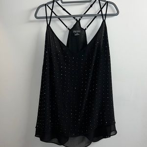 PLUS • City Chic Sheer layered rhinestone spaghetti strap top Sz (L/20)